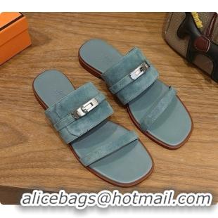 Good Product Hermes Nina Sandal in Suede H080726 Blue 2026