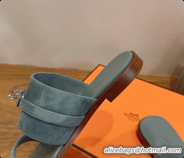 Good Product Hermes Nina Sandal in Suede H080726 Blue 2026