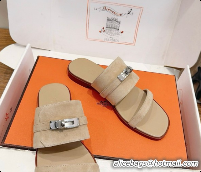 Low Price Hermes Nina Sandal in Suede H080727 Beige 2026