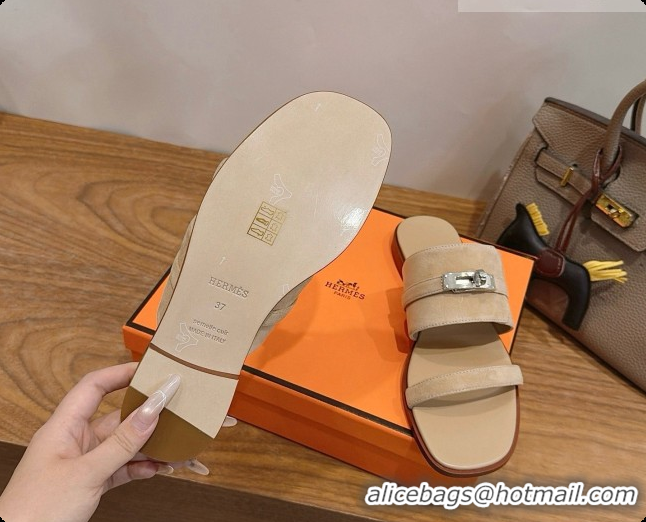 Low Price Hermes Nina Sandal in Suede H080727 Beige 2026