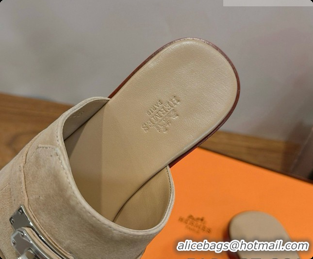 Low Price Hermes Nina Sandal in Suede H080727 Beige 2026