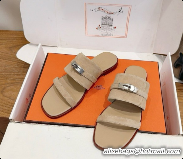 Low Price Hermes Nina Sandal in Suede H080727 Beige 2026