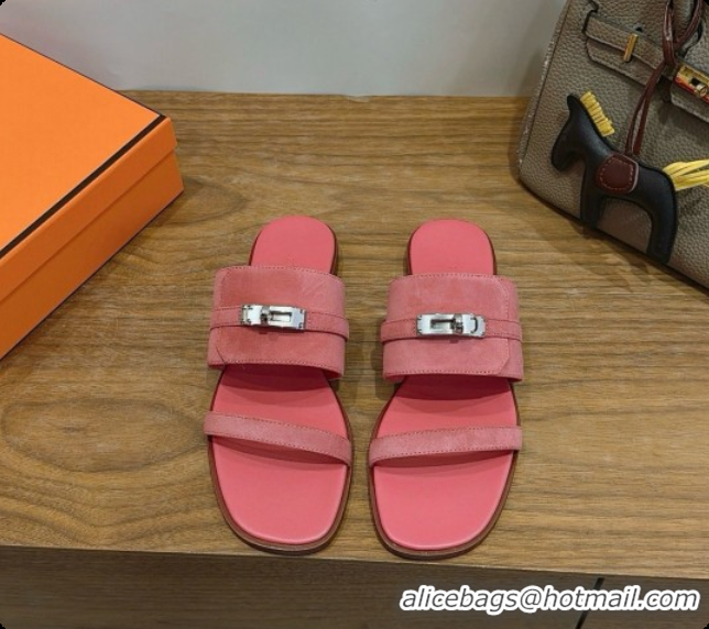 Low Cost Hermes Nina Sandal in Suede H080728 Pink 2026