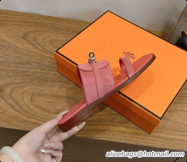 Low Cost Hermes Nina Sandal in Suede H080728 Pink 2026