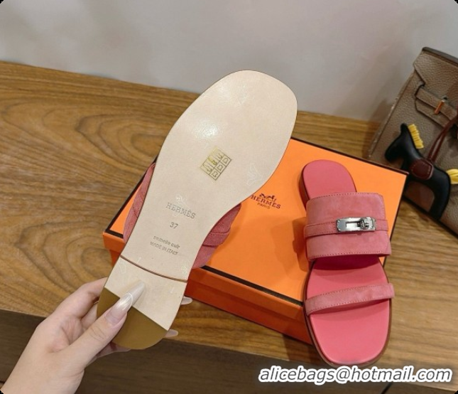 Low Cost Hermes Nina Sandal in Suede H080728 Pink 2026
