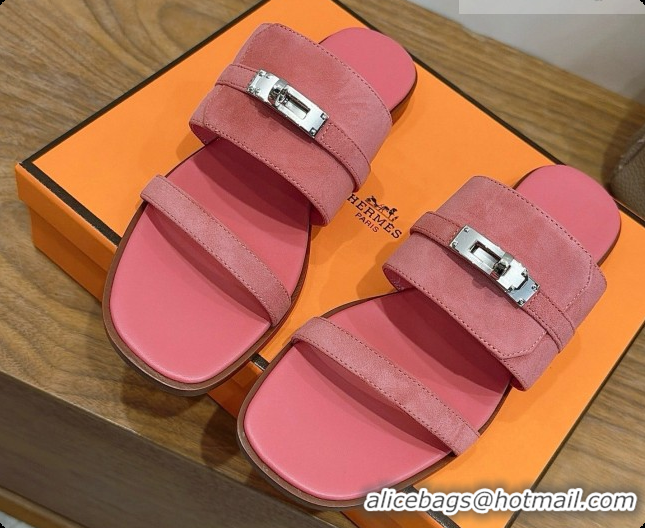 Low Cost Hermes Nina Sandal in Suede H080728 Pink 2026