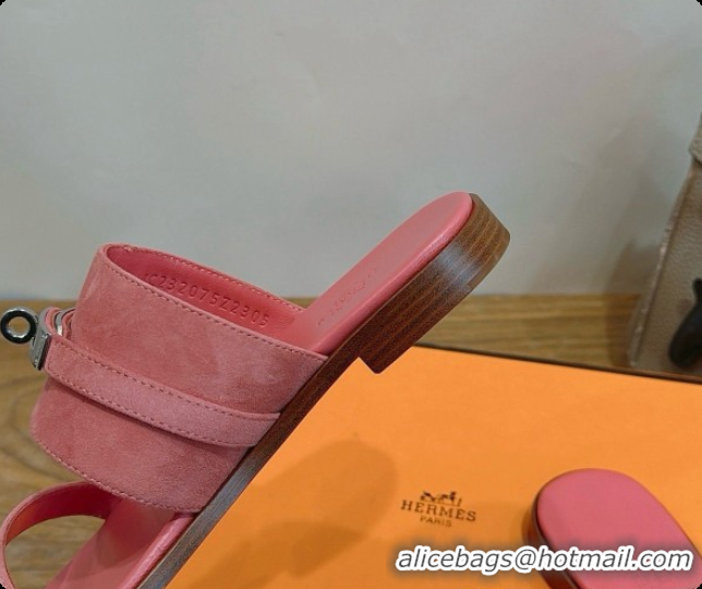 Low Cost Hermes Nina Sandal in Suede H080728 Pink 2026