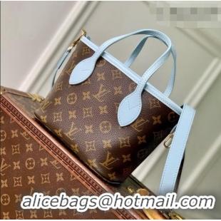 Best Quality Louis Vuitton Neverfull Inside Out BB Bag in Monogram Canvas & Cowhide Leather M28336 Sky Blue 2026