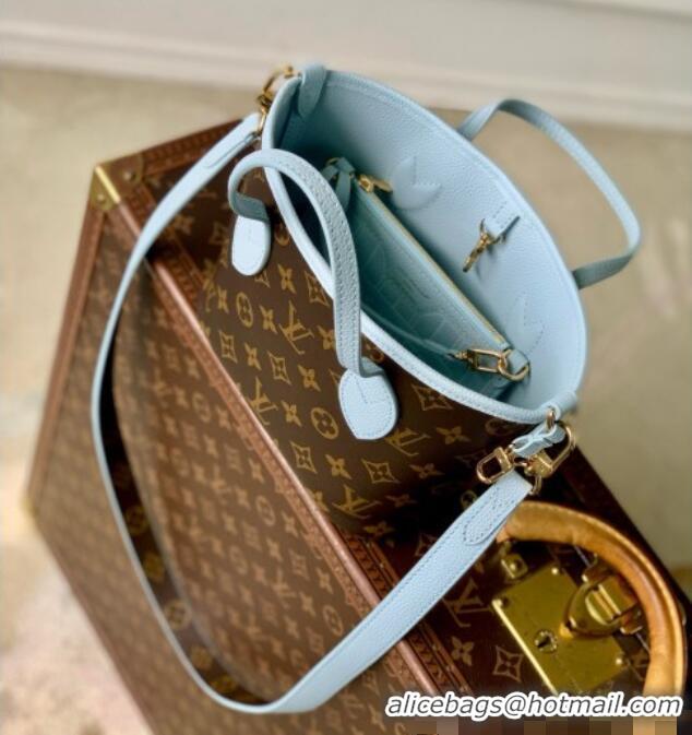 Best Quality Louis Vuitton Neverfull Inside Out BB Bag in Monogram Canvas & Cowhide Leather M28336 Sky Blue 2026