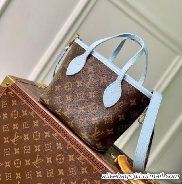 Best Quality Louis Vuitton Neverfull Inside Out BB Bag in Monogram Canvas & Cowhide Leather M28336 Sky Blue 2026