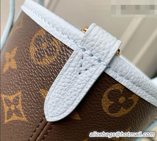 Best Quality Louis Vuitton Neverfull Inside Out BB Bag in Monogram Canvas & Cowhide Leather M28336 Sky Blue 2026