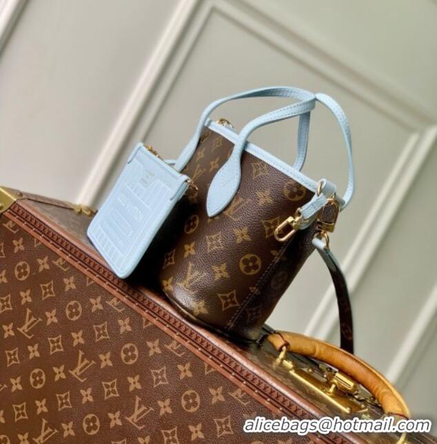Best Quality Louis Vuitton Neverfull Inside Out BB Bag in Monogram Canvas & Cowhide Leather M28336 Sky Blue 2026