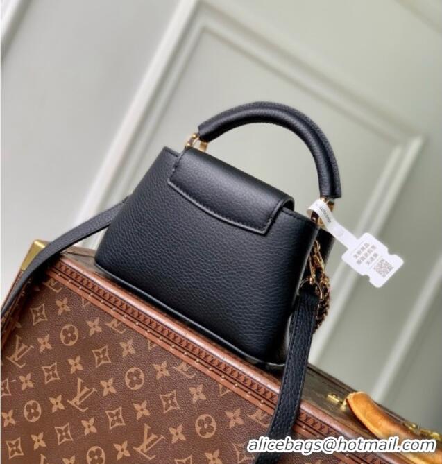 Super Quality Louis Vuitton Capucines Mini Bag in Black Taurillon Leather M29439 2026