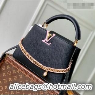 Luxury Cheap Louis Vuitton Capucines BB Bag in Black Taurillon Leather M29439 2026