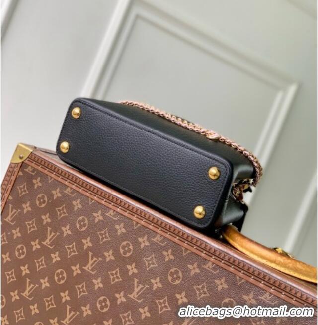 Luxury Cheap Louis Vuitton Capucines BB Bag in Black Taurillon Leather M29439 2026
