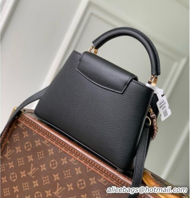 Luxury Cheap Louis Vuitton Capucines BB Bag in Black Taurillon Leather M29439 2026