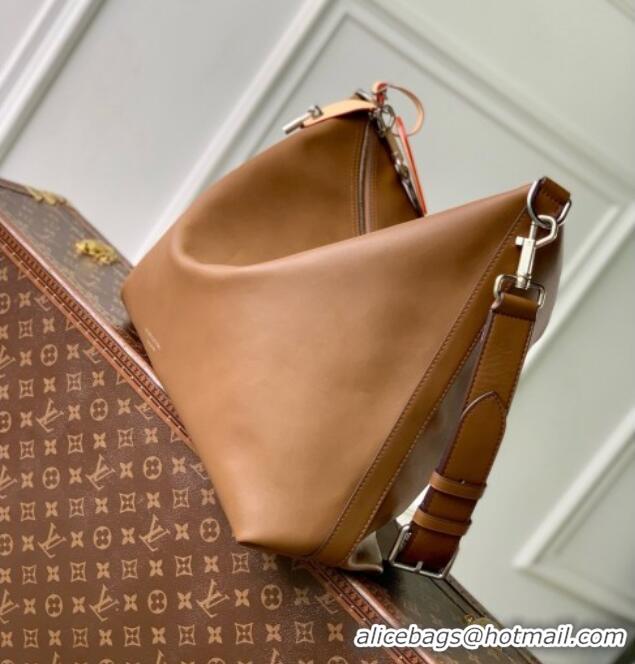 Top Design Louis Vuitton Vagabond Hobo Bag in Black Caramel Calfskin Leather M28392 2026