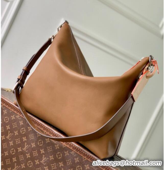 Top Design Louis Vuitton Vagabond Hobo Bag in Black Caramel Calfskin Leather M28392 2026