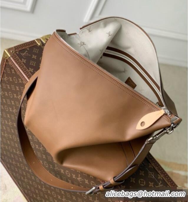 Top Design Louis Vuitton Vagabond Hobo Bag in Black Caramel Calfskin Leather M28392 2026