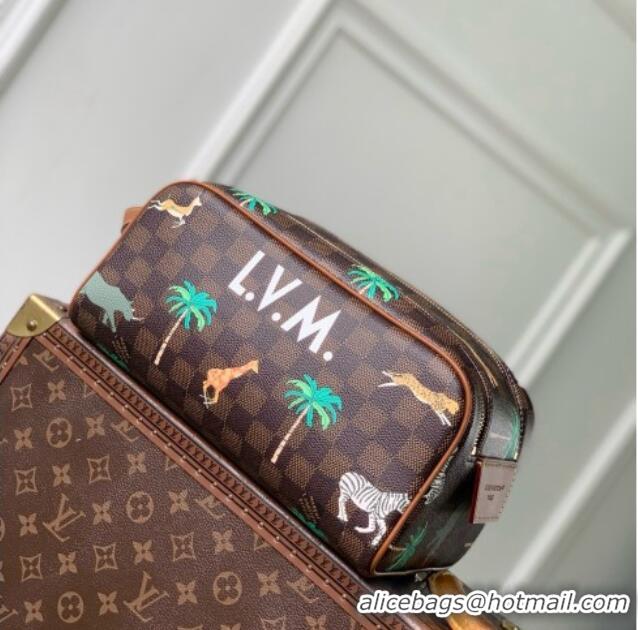 Discount Louis Vuitton LV x The Darjeeling Limited Dopp Kit Toiletry bag in Brown Damier Ebene Heritage Canvas N40889 20