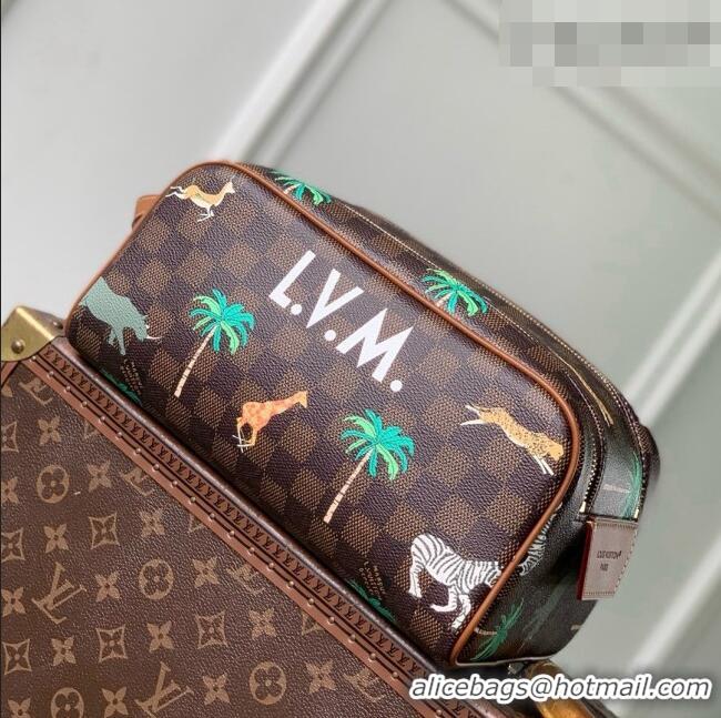 Discount Louis Vuitton LV x The Darjeeling Limited Dopp Kit Toiletry bag in Brown Damier Ebene Heritage Canvas N40889 20