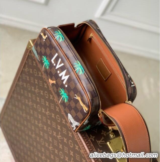 Discount Louis Vuitton LV x The Darjeeling Limited Dopp Kit Toiletry bag in Brown Damier Ebene Heritage Canvas N40889 20