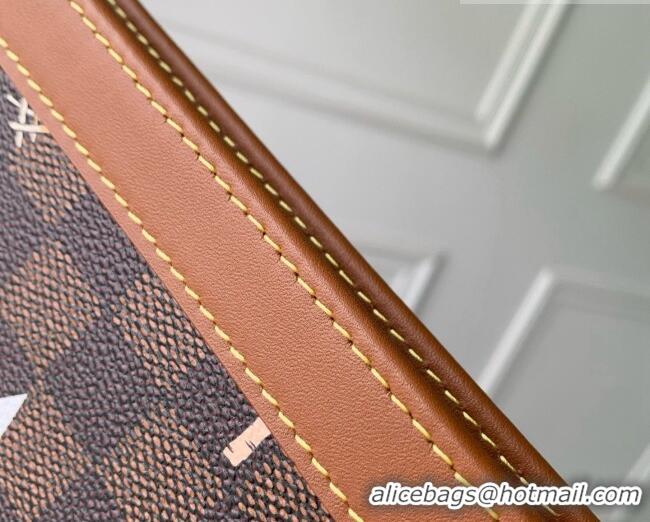 Top Quality Louis Vuitton Pochette Voyage MM x The Darjeeling Limited Clutch Bag in Brown Damier Ebene Heritage Canvas N