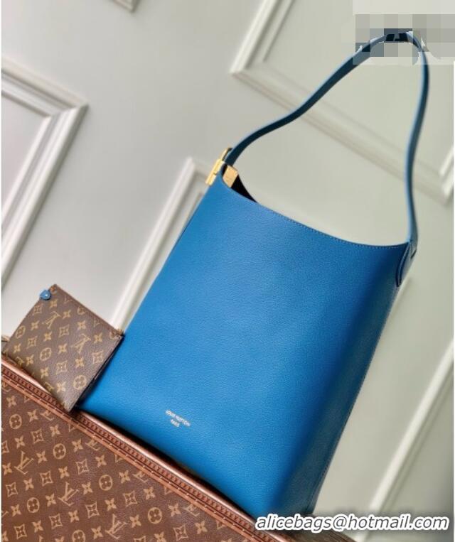 Best Price Louis Vuitton Low Key Hobo MM Bag in Blue Calfskin M24856 Blue 2026
