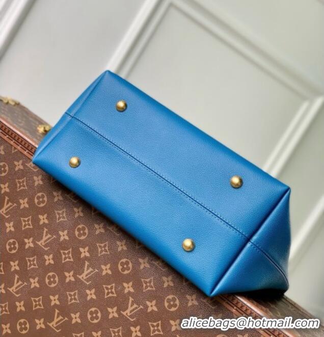 Best Price Louis Vuitton Low Key Hobo MM Bag in Blue Calfskin M24856 Blue 2026
