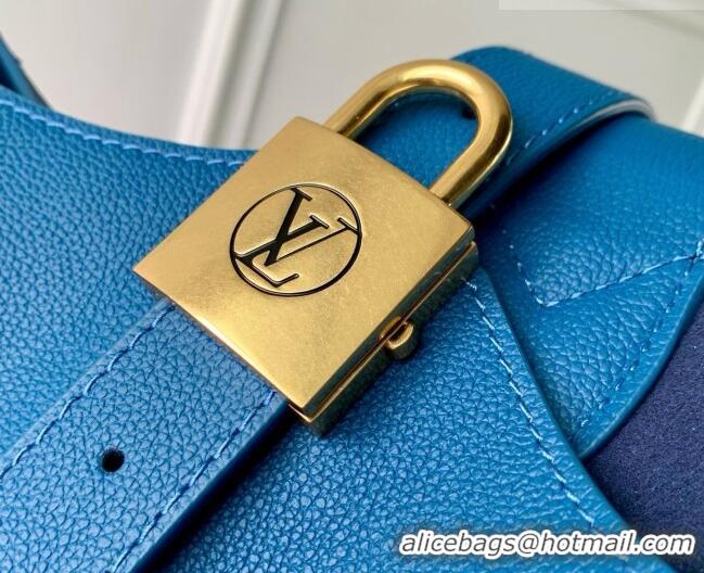 Best Price Louis Vuitton Low Key Hobo MM Bag in Blue Calfskin M24856 Blue 2026