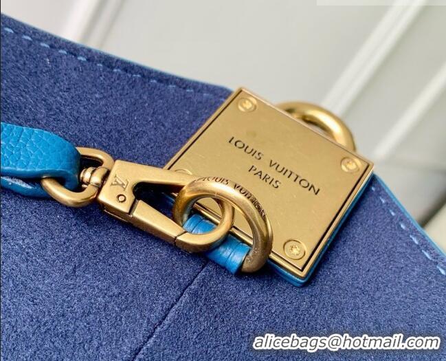 Best Price Louis Vuitton Low Key Hobo MM Bag in Blue Calfskin M24856 Blue 2026