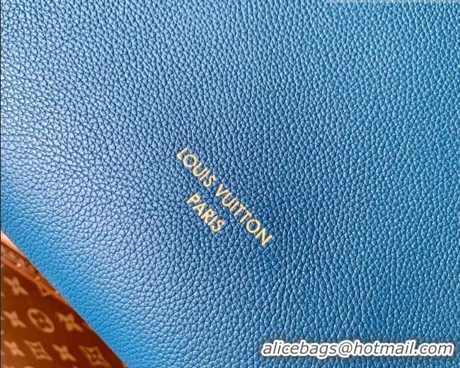 Best Price Louis Vuitton Low Key Hobo MM Bag in Blue Calfskin M24856 Blue 2026