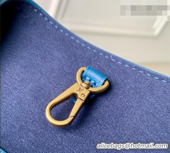 Best Price Louis Vuitton Low Key Hobo MM Bag in Blue Calfskin M24856 Blue 2026