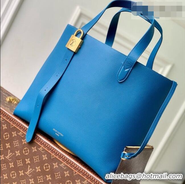 Famous Brand Louis Vuitton Low Key Cabas MM Bag in Blue Calfskin M25341 Blue 2026