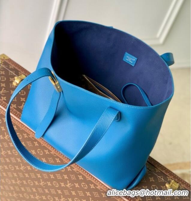 Famous Brand Louis Vuitton Low Key Cabas MM Bag in Blue Calfskin M25341 Blue 2026