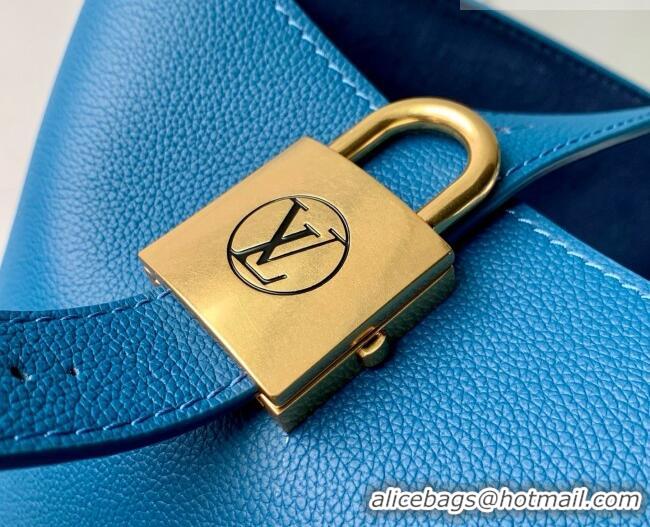 Famous Brand Louis Vuitton Low Key Cabas MM Bag in Blue Calfskin M25341 Blue 2026