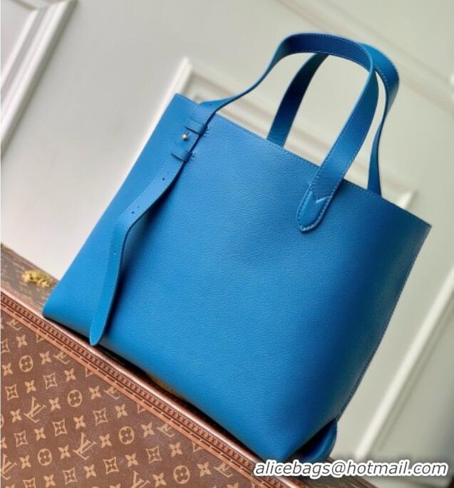 Famous Brand Louis Vuitton Low Key Cabas MM Bag in Blue Calfskin M25341 Blue 2026