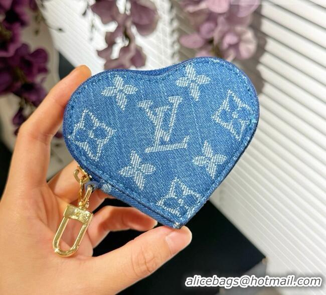 Good Looking Louis Vuitton Heart Coin Purse M26575 LV081939 Denim Blue 2026