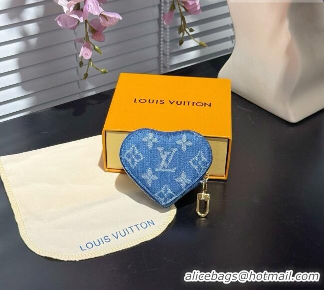 Good Looking Louis Vuitton Heart Coin Purse M26575 LV081939 Denim Blue 2026