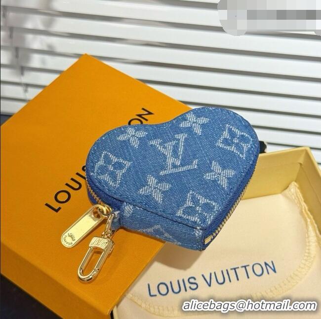 Good Looking Louis Vuitton Heart Coin Purse M26575 LV081939 Denim Blue 2026