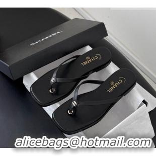 ​Best Product Chanel Goatskin Thongs Sandals G47319 Black 2026