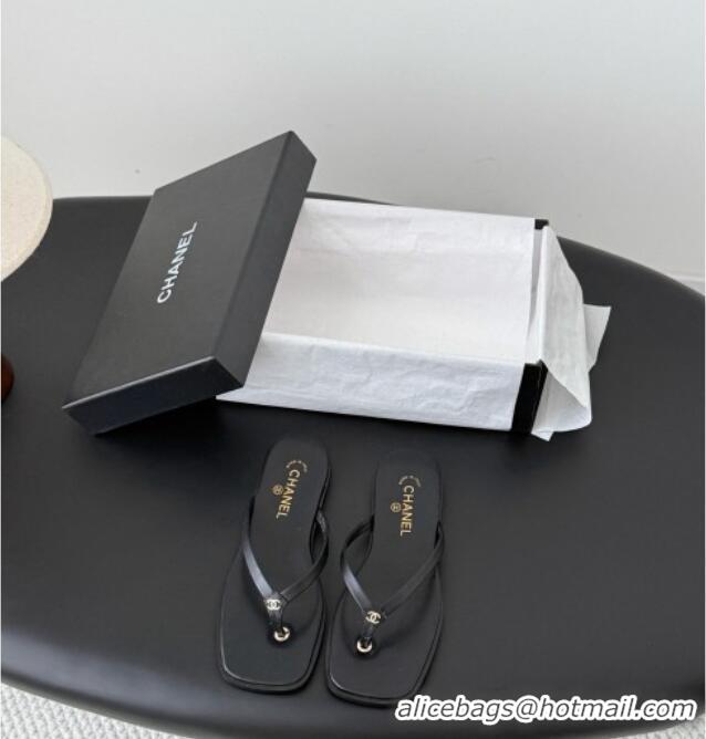​Best Product Chanel Goatskin Thongs Sandals G47319 Black 2026