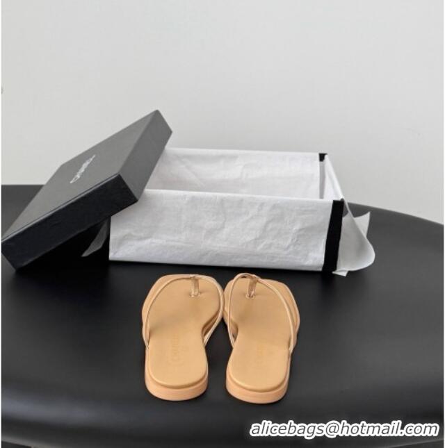 New Release Creation Chanel Goatskin Thongs Sandals G47319 Apricot 2026