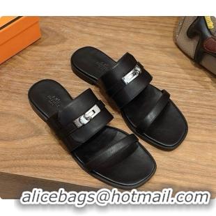 Charming Hermes Nina Sandal in Calfskin H080729 Black 2026