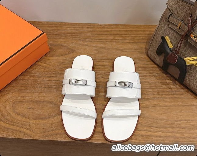 Good Quality Hermes Nina Sandal in Calfskin H080731 White 2026
