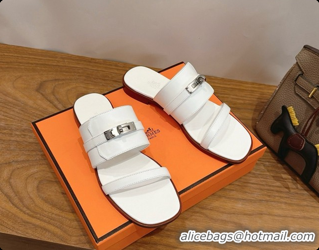 Good Quality Hermes Nina Sandal in Calfskin H080731 White 2026