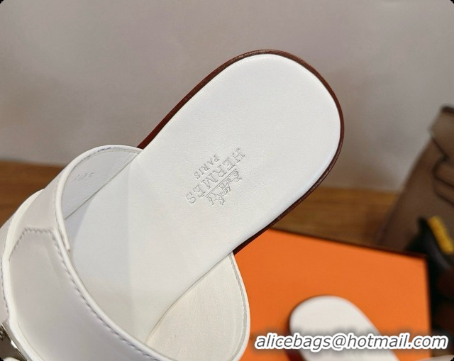 Good Quality Hermes Nina Sandal in Calfskin H080731 White 2026