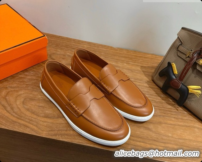 Classic Hot Hermes Job loafers in Smooth Calfskin H080737 Brown 2026