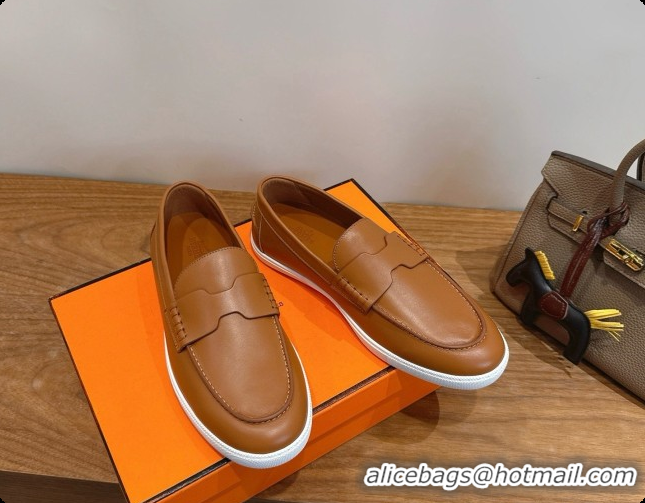 Classic Hot Hermes Job loafers in Smooth Calfskin H080737 Brown 2026