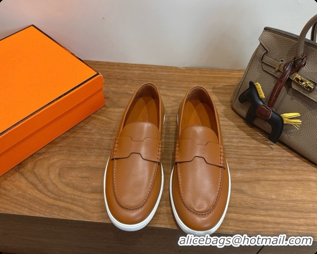 Classic Hot Hermes Job loafers in Smooth Calfskin H080737 Brown 2026